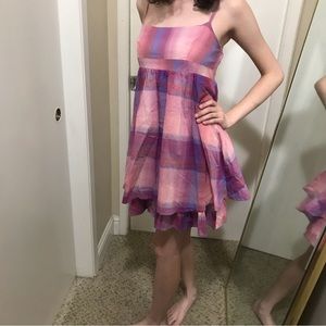 Mossimo Supply Co. Multicolor Plaid Spaghetti Strap Sun Dress